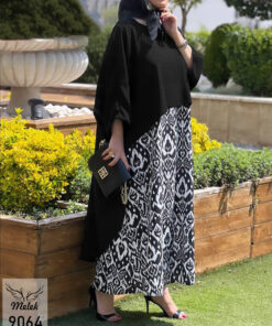 ست دوتکه سارافون و مانتو پانچ دنباله دار سایز بزرگ