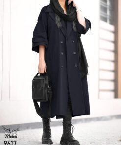 بارانی اسپورت مجلسی یقه انگلیسی دکمه بازشو آستین سه ربع سایز بزرگ