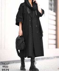 بارانی اسپورت مجلسی یقه انگلیسی دکمه بازشو آستین سه ربع سایز بزرگ