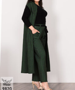 ست وست شلوار اسپورت مجلسی با کمربند سایز بزرگ