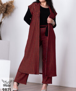 ست وست شلوار اسپورت مجلسی با کمربند سایز بزرگ