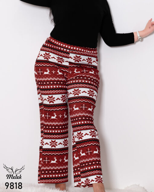 شلوار کریسمسی کمر کشی سایز بزرگ