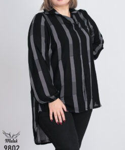 شومیز مجلسی یقه هفت آستین بلند دنباله دار سایز بزرگ