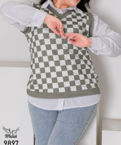 جلیقه تکی اسپورت فانتزی یقه هفت سایز بزرگ