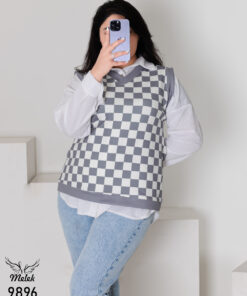 جلیقه تکی اسپورت فانتزی یقه هفت سایز بزرگ