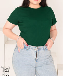 بادی کاربردی یقه گرد آستین کوتاه سایز بزرگ