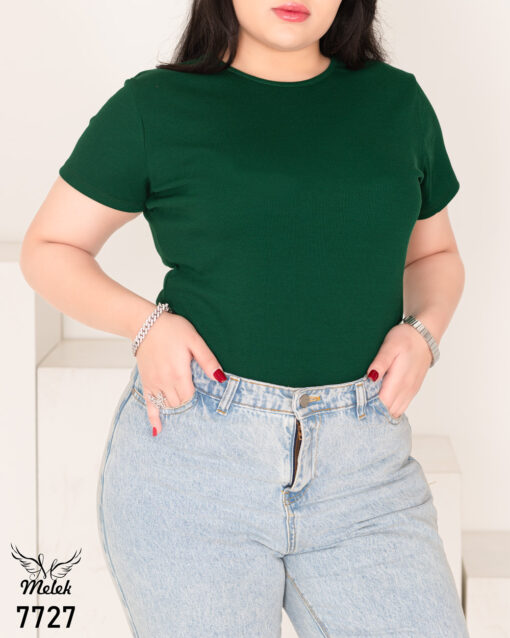 بادی کاربردی یقه گرد آستین کوتاه سایز بزرگ