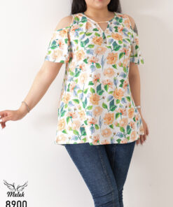 بلوز مجلسی یقه جواهری آستین کوتاه سرشانه اپن سایز بزرگ