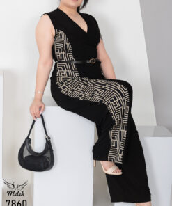 اورال اسپورت مجلسی یقه ضربدری آستین رکابی کمر کشی بدون کمربند سایز بزرگ