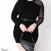 بلوز مجلسی یقه گرد آستین و سرشانه توری سایز بزرگ