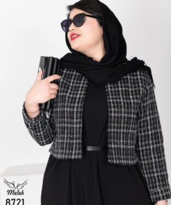 کراپ اسپورت مجلسی جلوباز آستین بلند سایز بزرگ