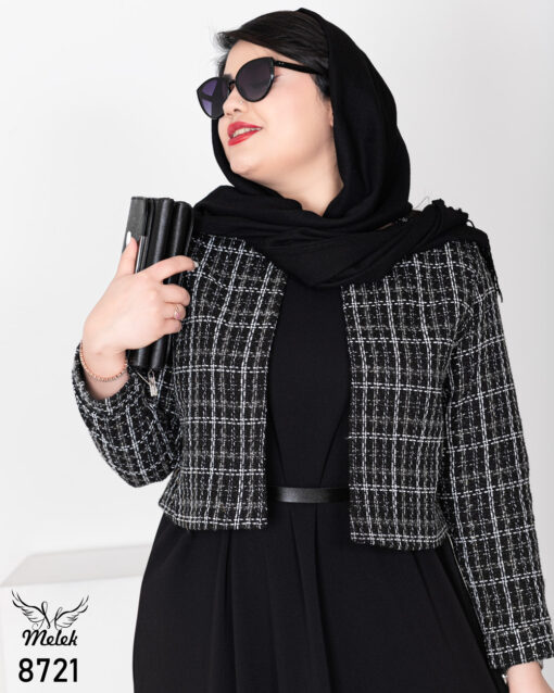 کراپ اسپورت مجلسی جلوباز آستین بلند سایز بزرگ