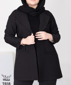 مانتو کتی شیک و دلبررر مجلسی یقه انگلیسی جیب نما سایز بزرگ