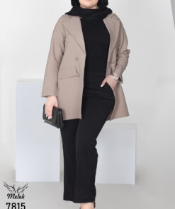 مانتو کتی شیک و دلبررر مجلسی یقه انگلیسی جیب نما سایز بزرگ