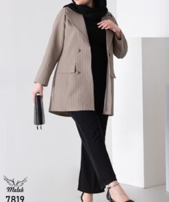 مانتو کتی شیک و دلبررر مجلسی یقه انگلیسی جیب نما سایز بزرگ