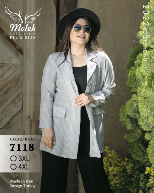 کت مجلسی یقه انگلیسی جلوباز جیب نما سایز بزرگ