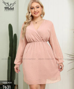 پیراهن مجلسی یقه ضربدری کمر کشی سایز بزرگ