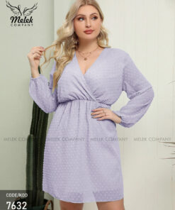 پیراهن مجلسی یقه ضربدری کمر کشی سایز بزرگ