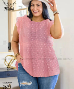 تاپ مجلسی یقه گرد آستین حلقه سایز بزرگ