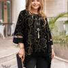 تونیک مجلسی خااااص و دلبرررر یقه گرد آستین سه ربع دامن هلالی سایز بزرگ
