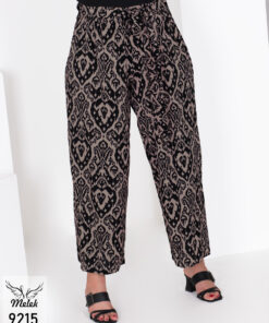 شلوار بگ مجلسی کمر کشی با کمربند متصل سایز بزرگ