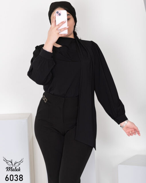 شومیز اسپورت مجلسی خاااااص و دلبرررر یقه کراواتی آستین بلند سایز بزرگ