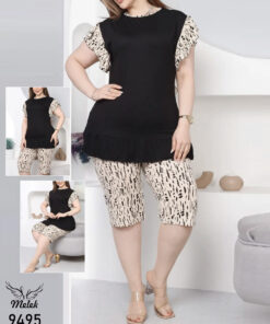 ست تاپ شلوارک اسپورت مجلسی سایز بزرگ