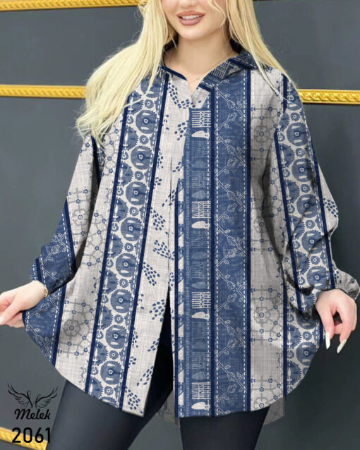 شومیز مجلسی شیییک و دلبرررر یقه کلاسیک آستین بلند جلو چاکدار سایز بزرگ