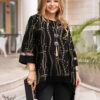 تونیک مجلسی خااااص و دلبرررر یقه گرد آستین سه ربع دامن هلالی سایز بزرگ