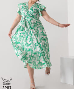 پیراهن ساحلی خاااص و دلبررررر یقه ضربدری آستین کوتاه با کمربند سایز بزرگ