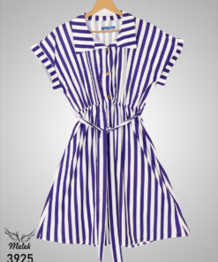 پیراهن مانتویی مجلسی یقه دکمه بازشو کمر کشی با کمربند سایز بزرگ - غیر ژورنالی