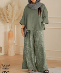 ست شومیز مانتویی و شلوار اسپورت مجلسی سایز بزرگ - غیر ژورنالی