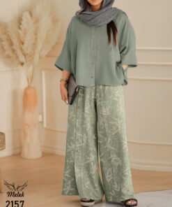 ست شومیز مانتویی و شلوار اسپورت مجلسی سایز بزرگ