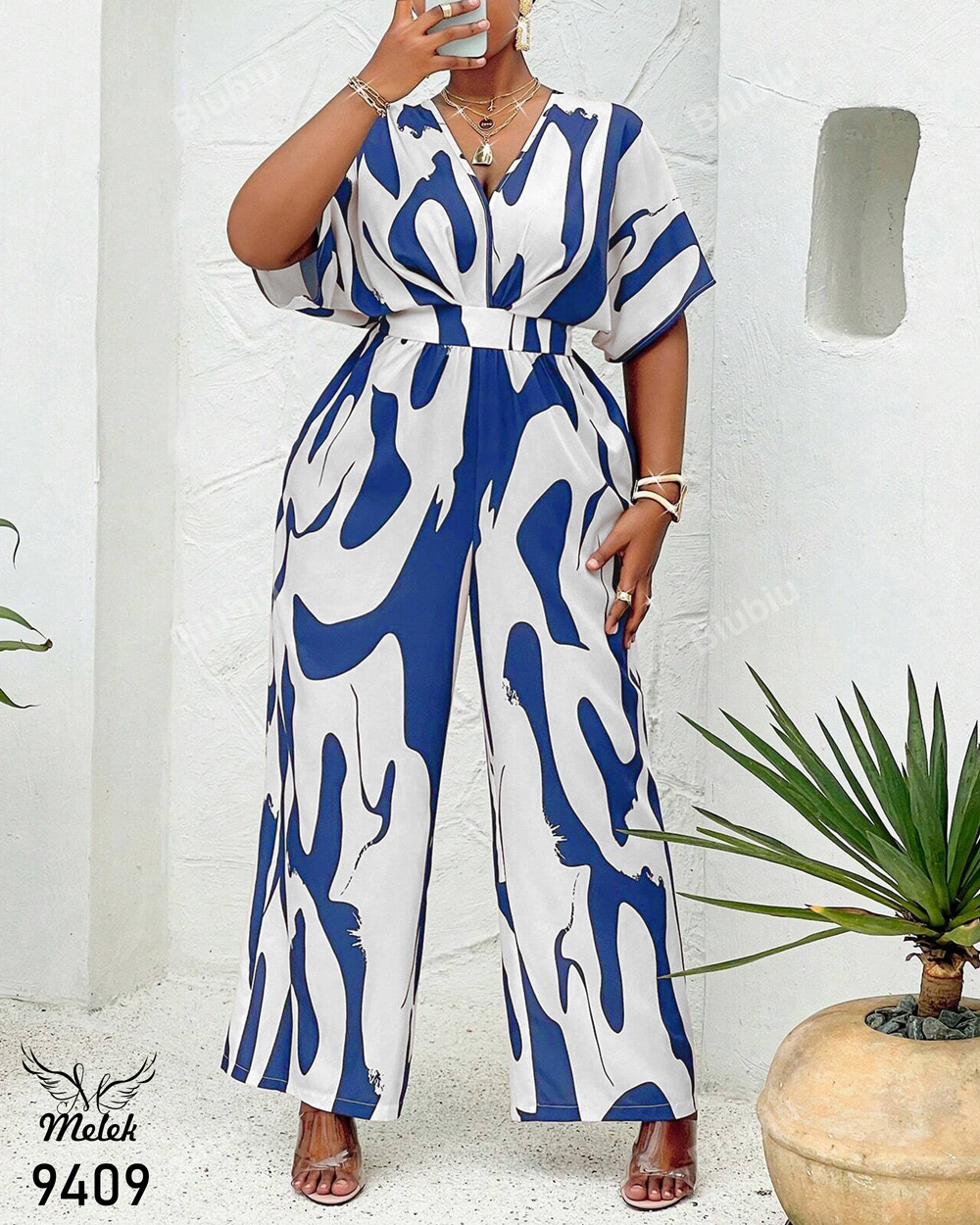 اورال اسپورت مجلسی یقه هفت آستین کیمونو پشت کمر کشی سایز بزرگ