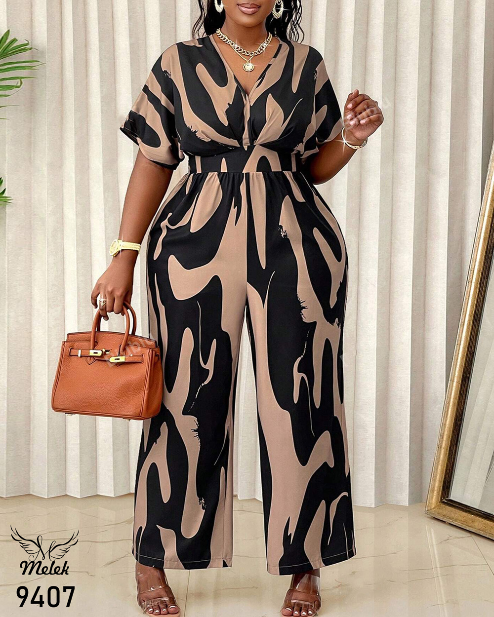 اورال اسپورت مجلسی یقه هفت آستین کیمونو پشت کمر کشی سایز بزرگ