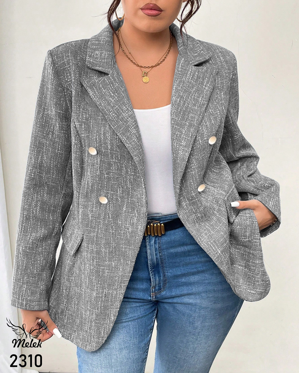 کت اسپورت مجلسی جلوباز یقه انگلیسی سایز بزرگ