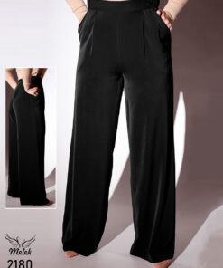 شلوار نیم بگ مجلسی کمر کشی پیله دار دوجیب سایز بزرگ