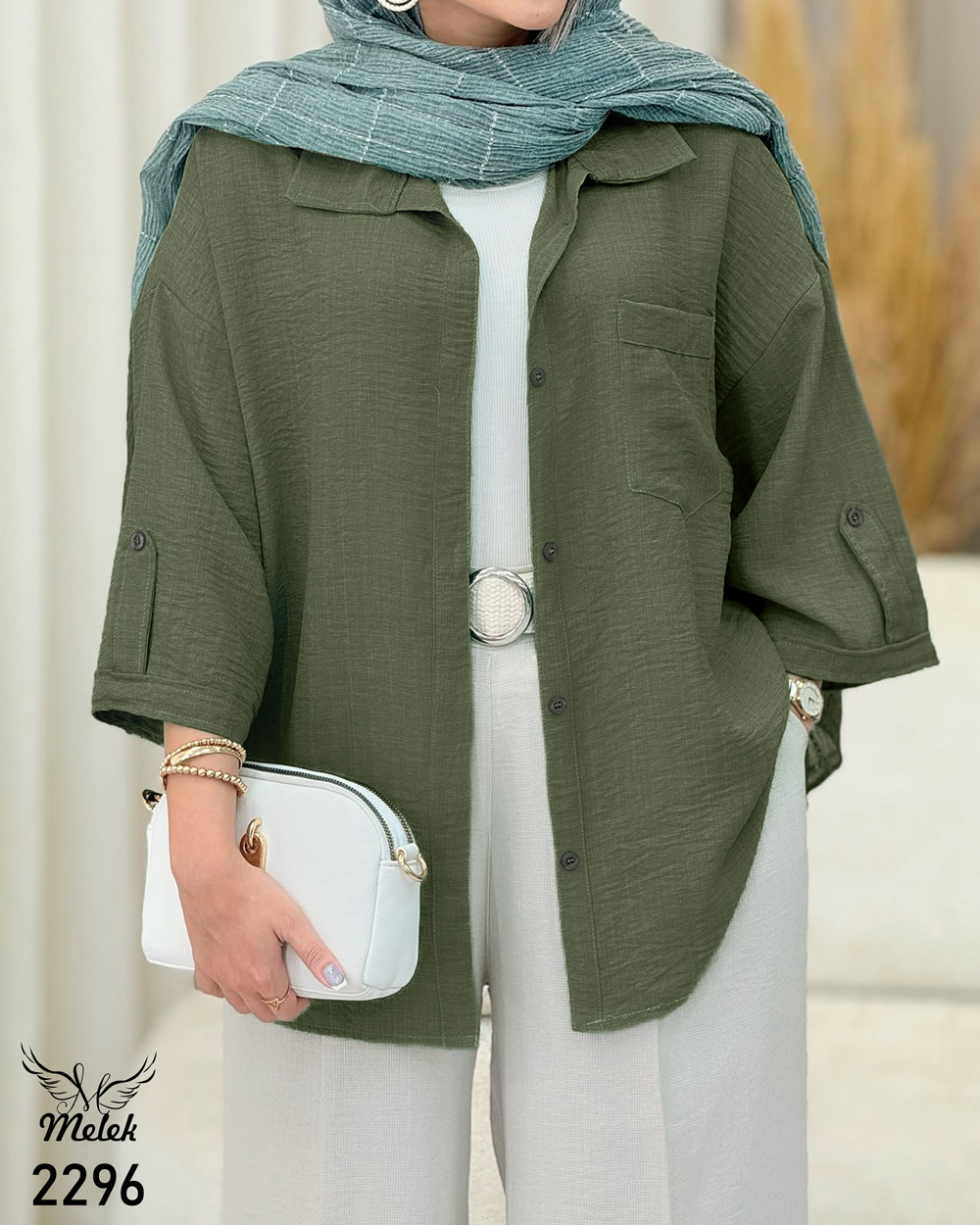 شومیز مانتویی اسپورت مجلسی جلو دکمه بازشو سایز بزرگ