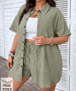 ست شومیز و شورتک اسپورت سایز بزرگ