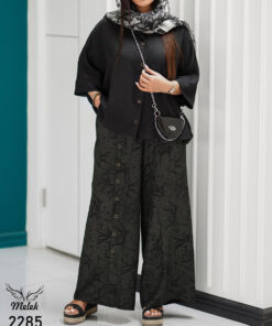 ست شومیز مانتویی و شلوار اسپورت مجلسی سایز بزرگ