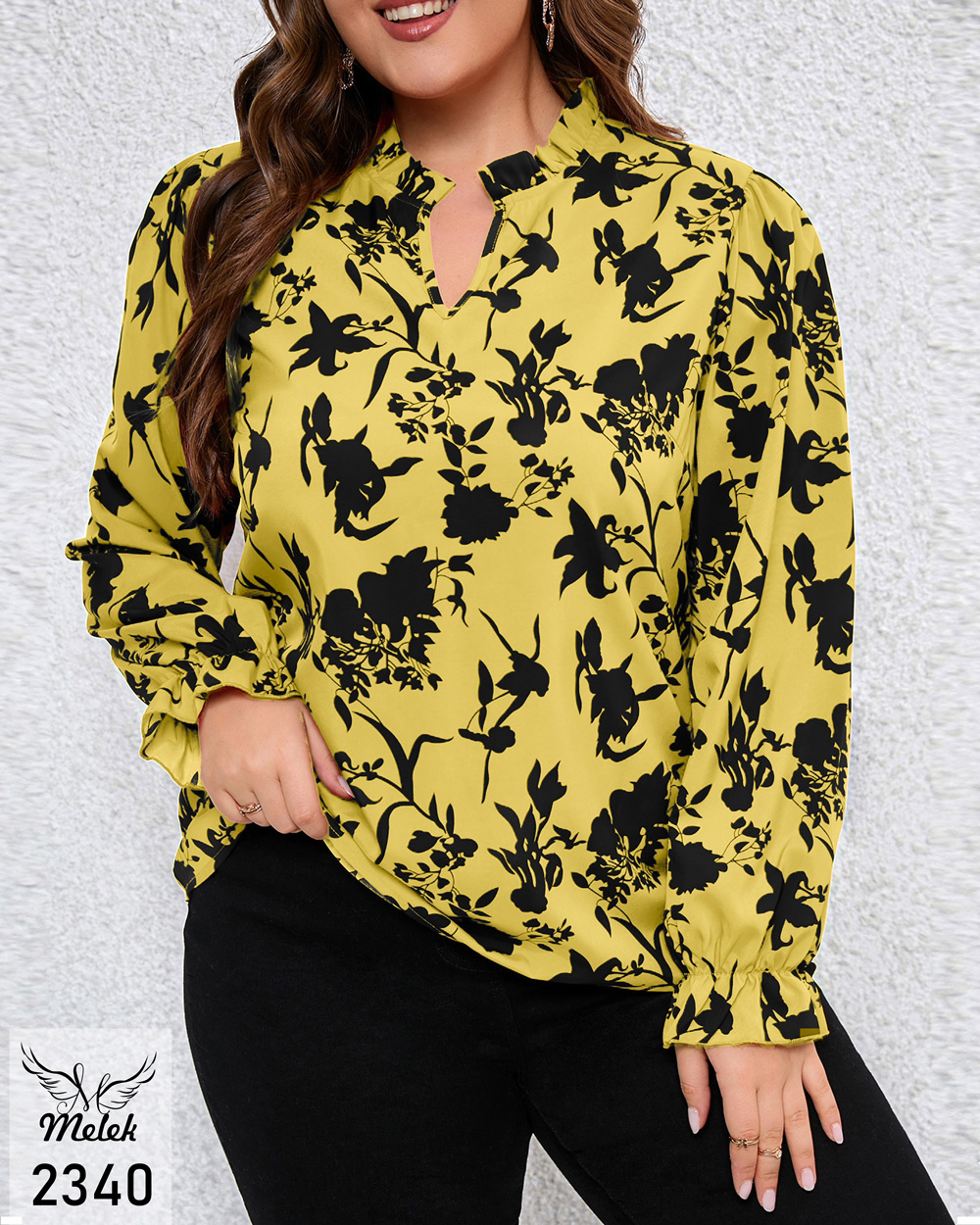 شومیز مجلسی یقه جواهری آستین بلند سایز بزرگ