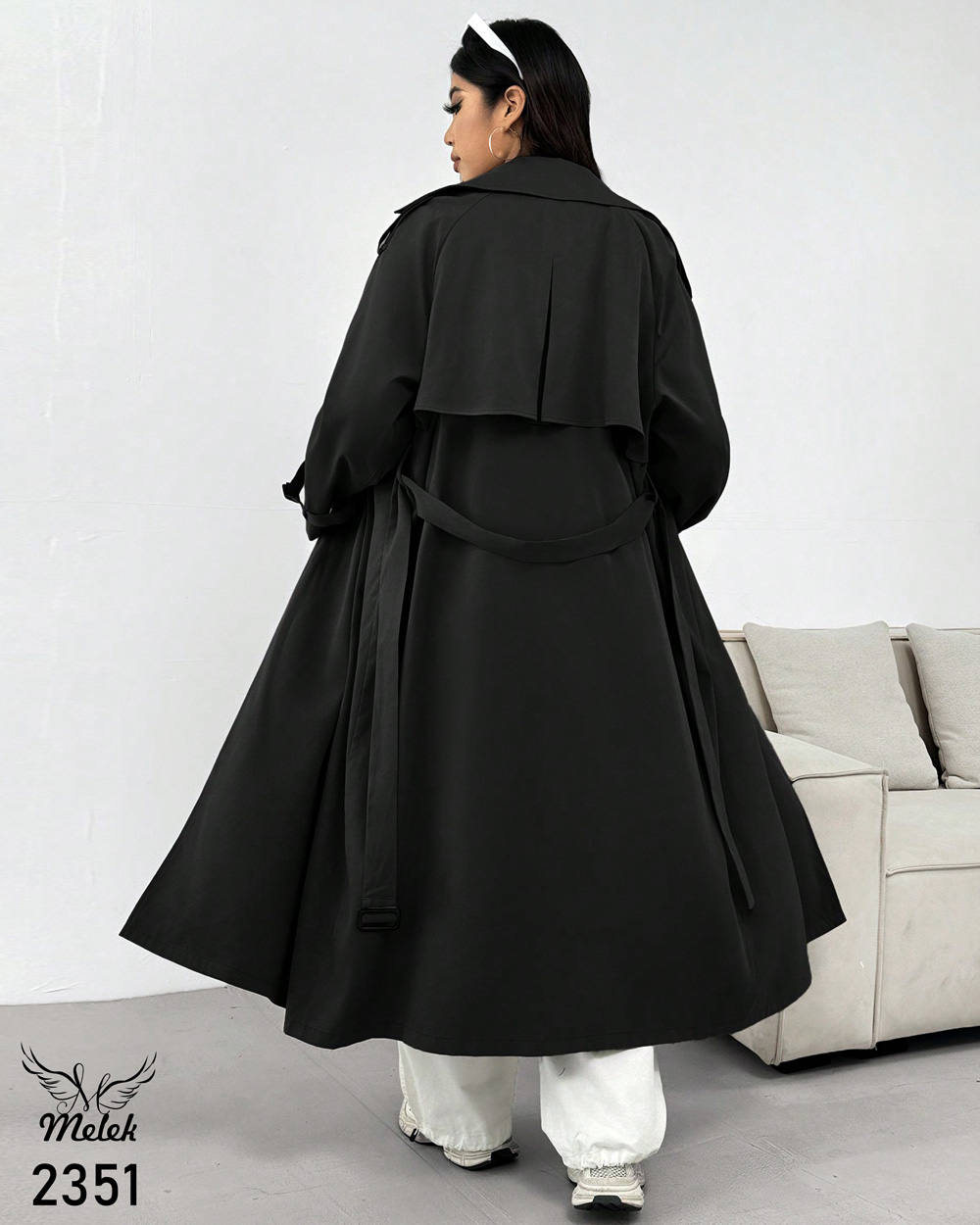 بارانی اسپورت مجلسی یقه انگلیسی دکمه بازشو آستین بلند سایز بزرگ - غیر ژورنالی