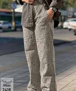 شلوار بگ کمر کشی دوجیب سایز بزرگ