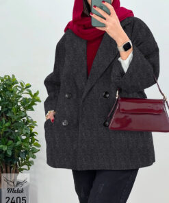 پالتو کتی اسپورت یقه انگلیسی دکمه نما آستین سرخود دوجیب سایز بزرگ