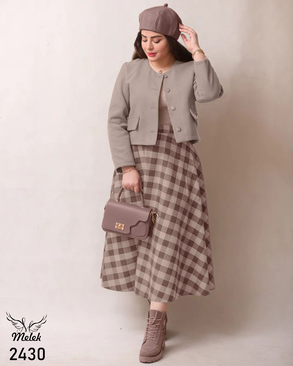 ست کراپ کت و دامن اسپورت مجلسی سایز بزرگ