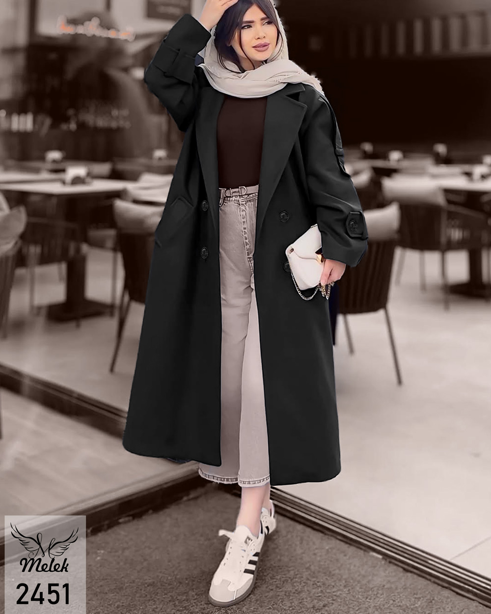 بارانی اسپورت مجلسی یقه انگلیسی جلوباز آستین بلند سایز بزرگ