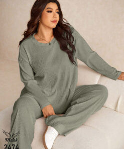 ست بلوز شلوار اسپورت راحتی سایز بزرگ