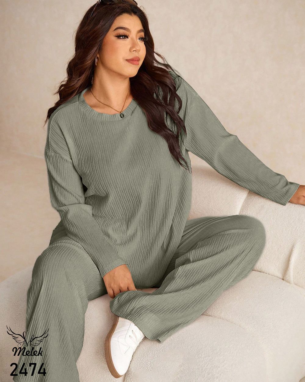 ست بلوز شلوار اسپورت راحتی سایز بزرگ