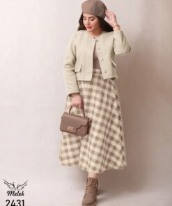 ست کراپ کت و دامن اسپورت مجلسی سایز بزرگ