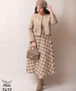 ست کراپ کت و دامن اسپورت مجلسی سایز بزرگ